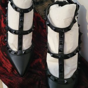 Valentino Garavani Black Studded Heels